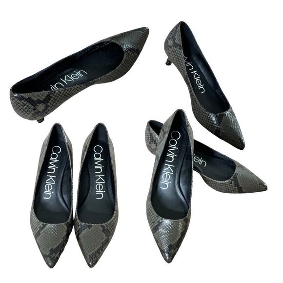 Calvin Klein Women's Gabrianna Pumps in the Size 9.5M in Snake Camouflage - Picture 3 of 10